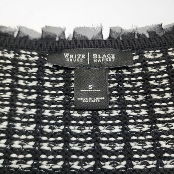 White House Black Market Womens Pearl Tweed Knit Cardigan Jacket Size Small - Picture 7 of 12